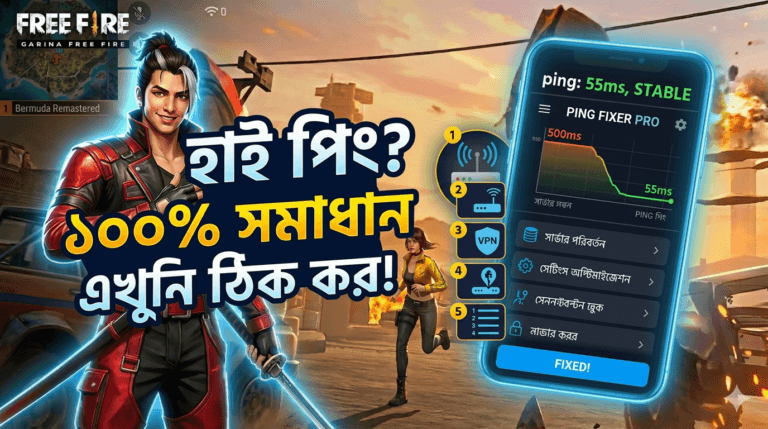 ফ্রি ফায়ার হাই পিং সমস্যা? ৫টি ১০০% কার্যকরী সমাধান!